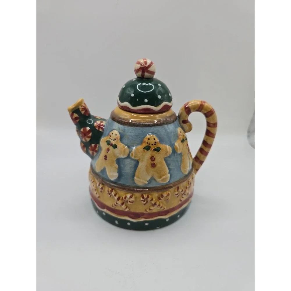 Sakura Debbie Mumm Gingerbread And Peppermint Mini Teapot 6